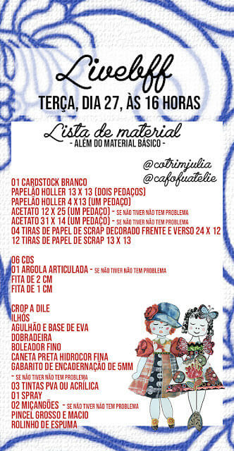 MATERIAIS PARA LIVEBFF