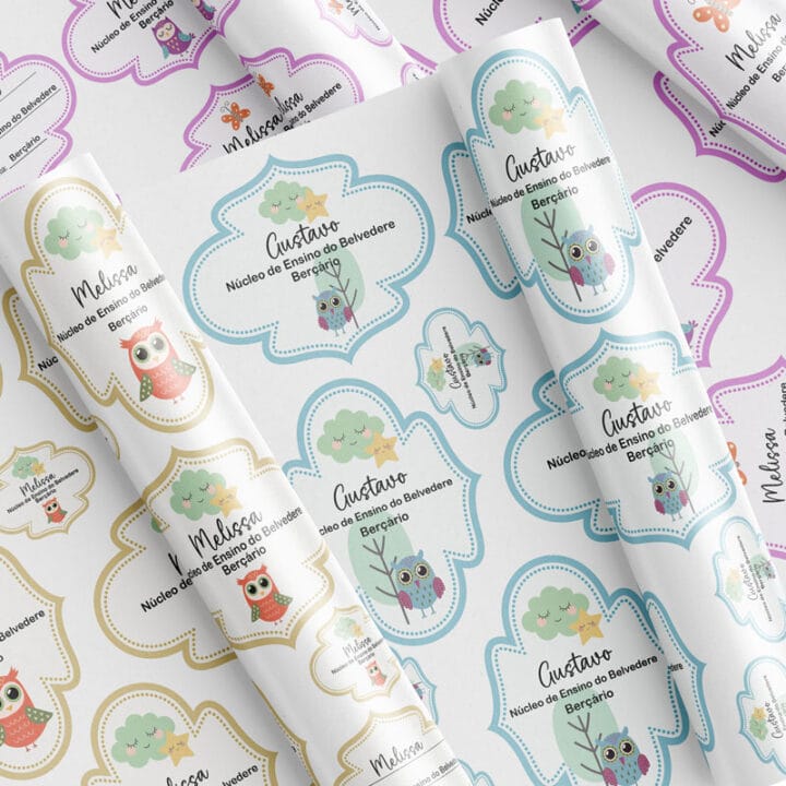 Etiquetas escolares - coruja / jardim - Imagem 3