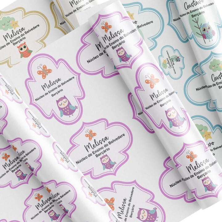 Etiquetas escolares - coruja / jardim - Imagem 4