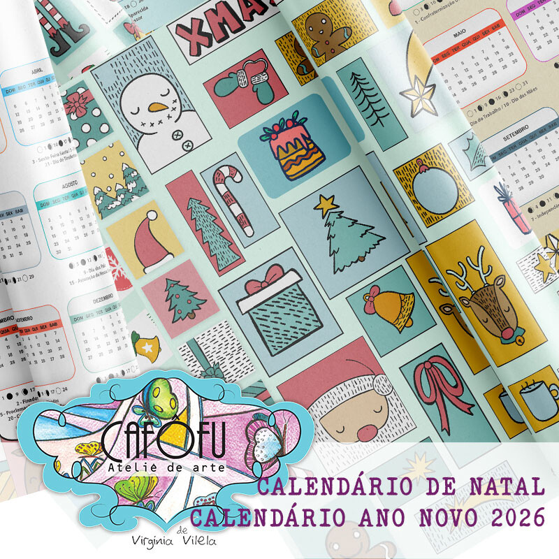 Kit digital calendário de Natal mais Kit digital calendário 2026