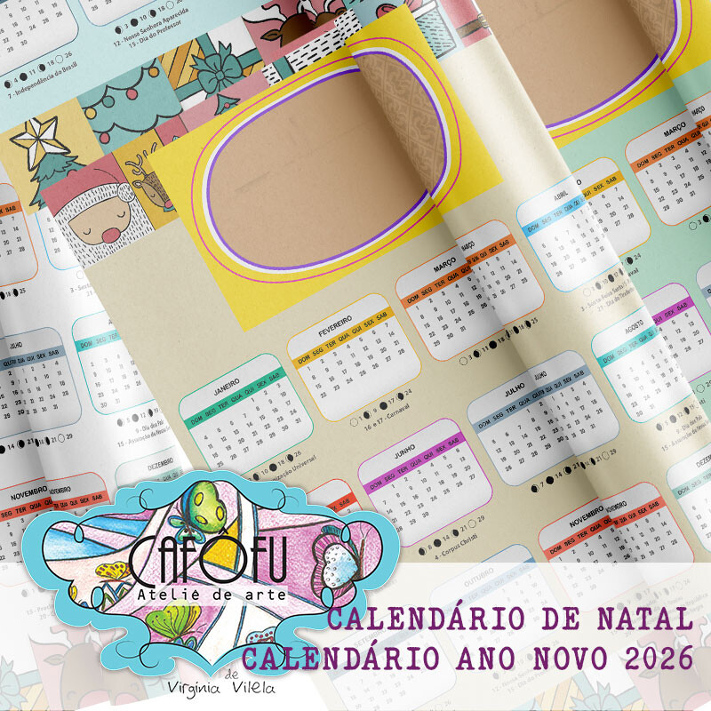 Kit digital calendário de Natal mais Kit digital calendário 2026 - Imagem 5
