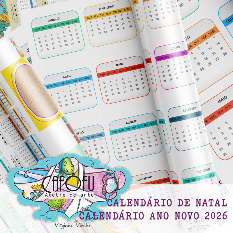 Kit digital calendário de Natal mais Kit digital calendário 2026 - Imagem 8